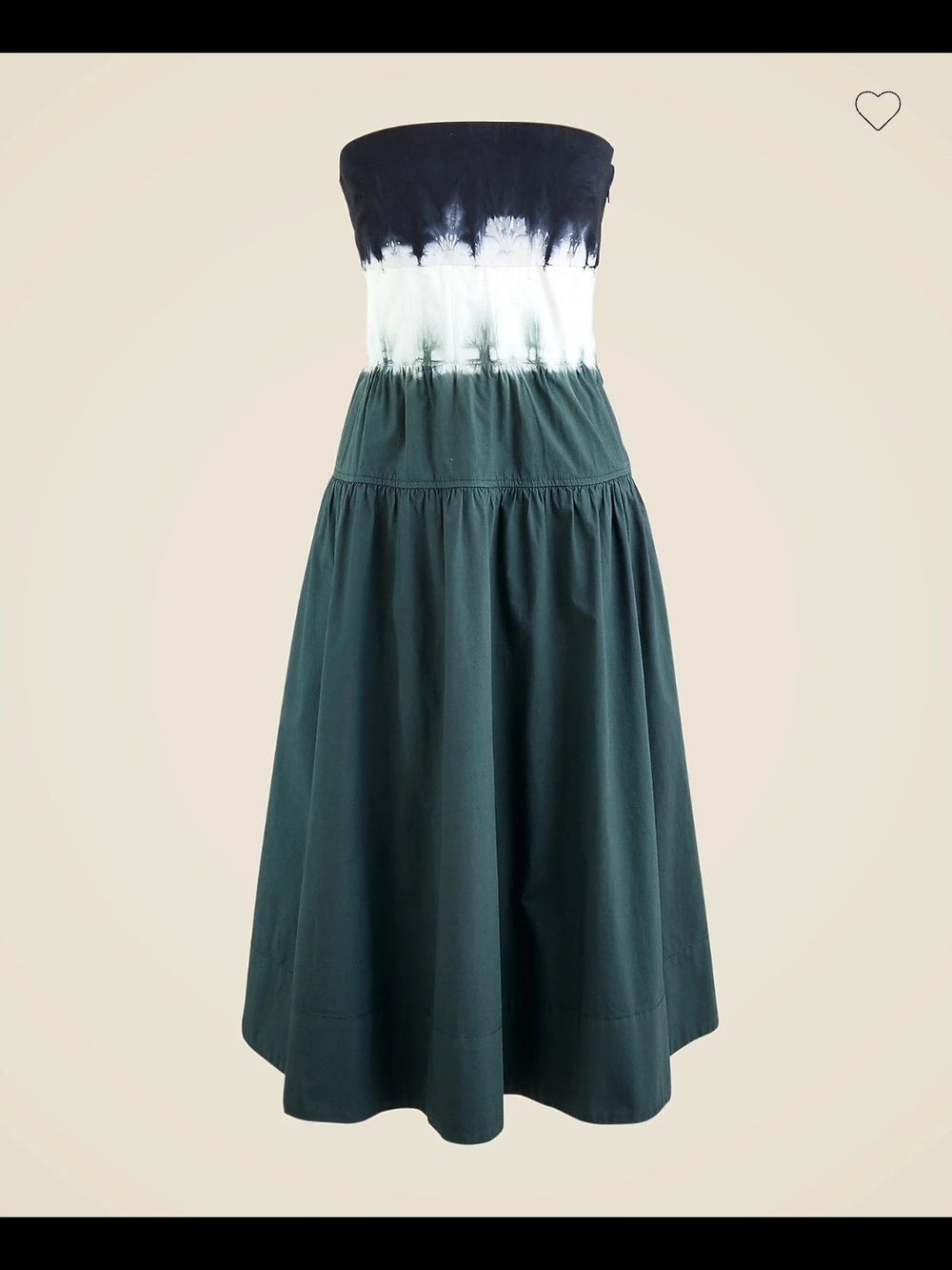 J. Crew Factory Strapless Drop-waist Dress in Dip Dye